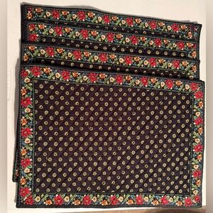Vintage Vera Bradley Placemat in VIBRANT BLACK in New/Like New condition. One.
